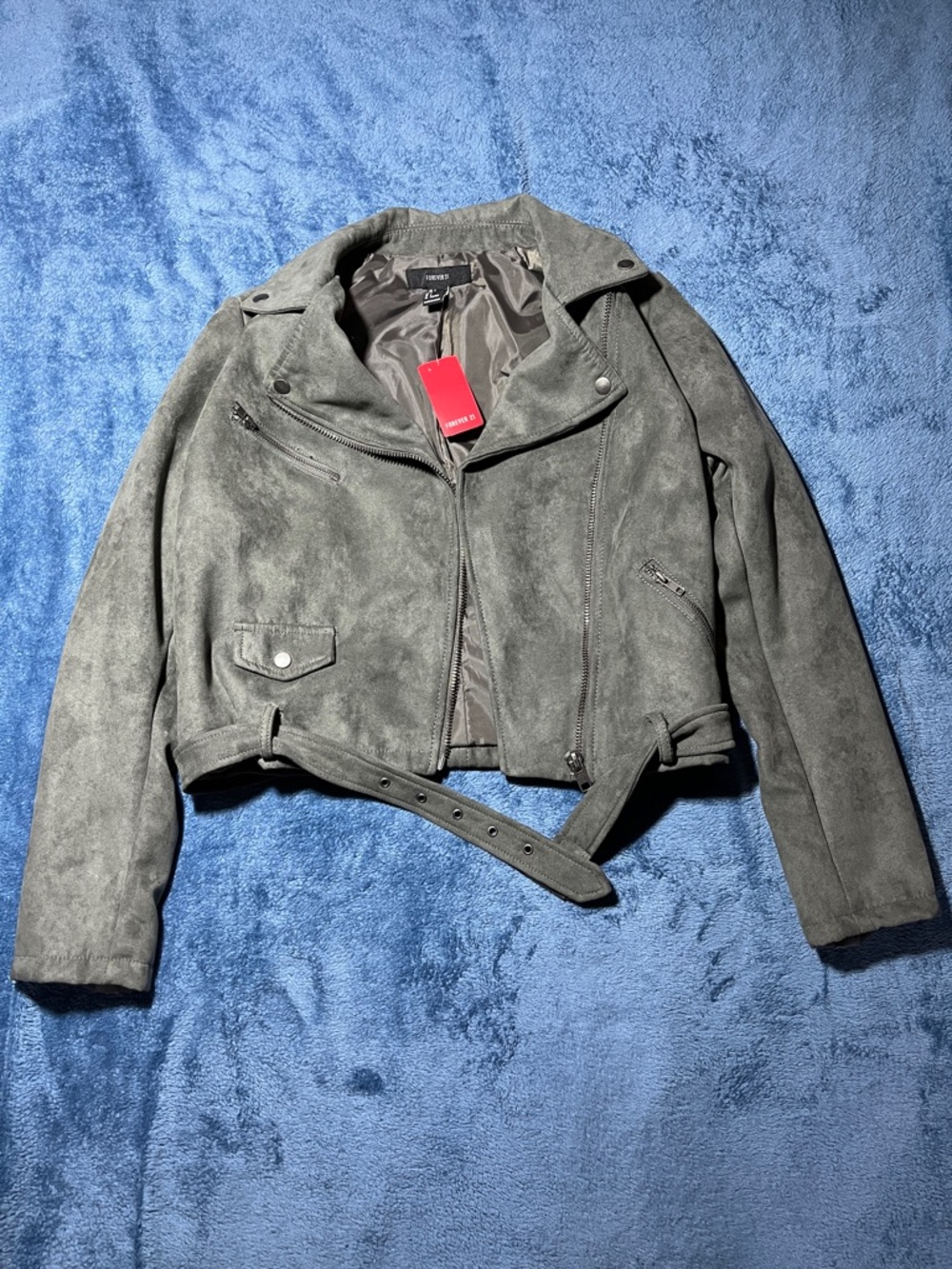 NWT Forever 21 Casual Bomber Jacket - Olive Green- Size L